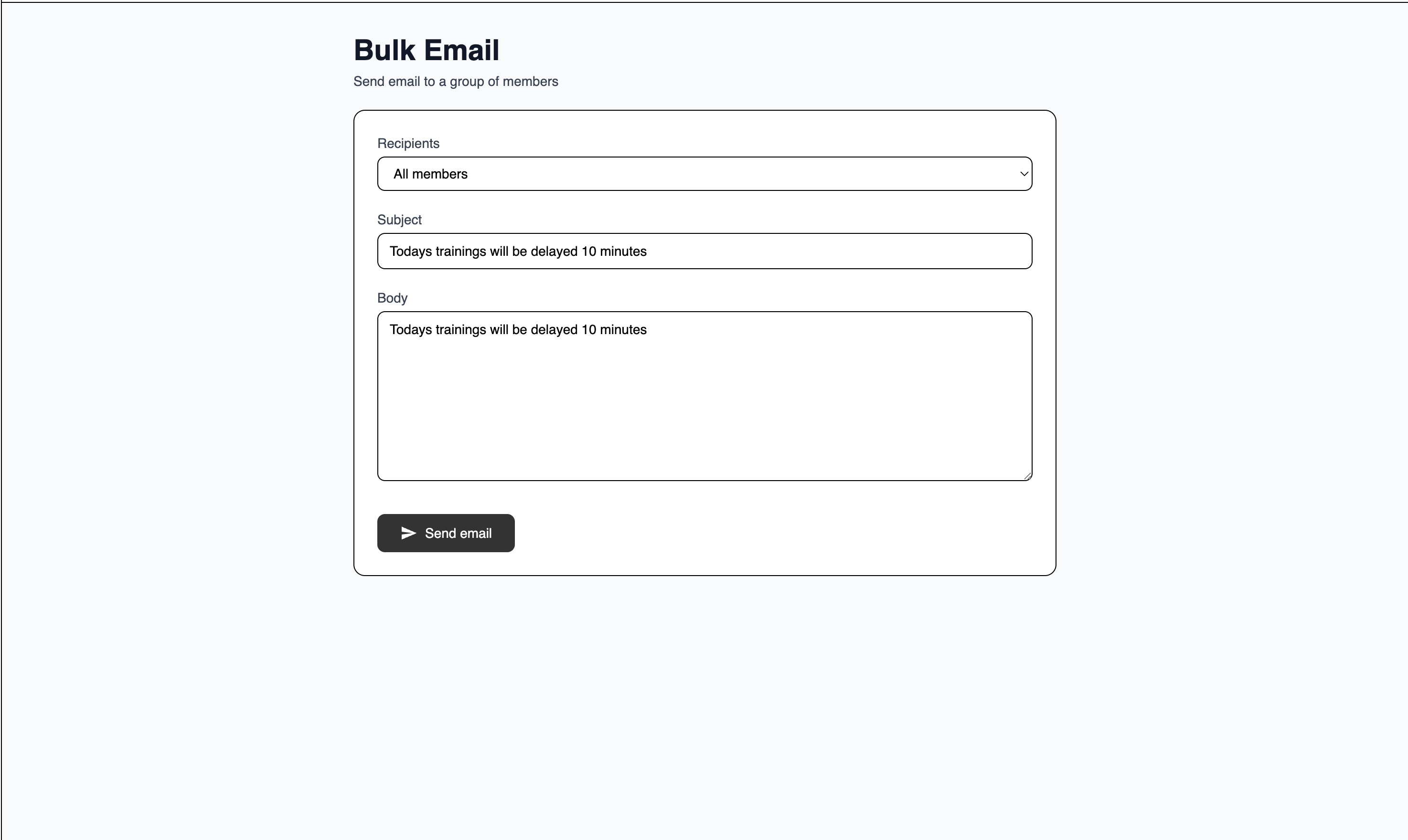 Bulk Email tool